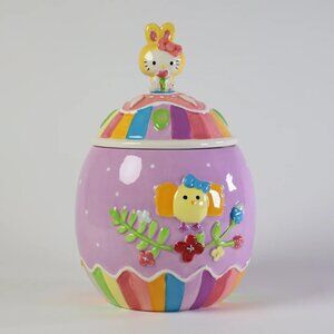 Hello Kitty EASTER Egg Cookie Jar Canister Blue Sky CLAYWORKS BRAND-NEW